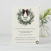 Holiday Party Invitation Elegant Christmas Wreath 招待状 (スタンド正面)