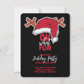 Holiday Party Santa's Hat And Plaid Pattern カード (正面)