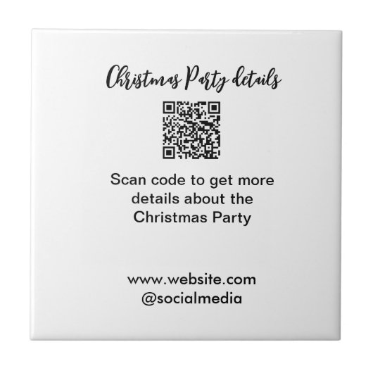Holiday party Scan QR code details website social  タイル (正面)