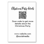 Holiday party Scan QR code details website social  テーブルナンバー (裏面)