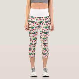 Holiday Pattern High Waisted Capris カプリレギンス