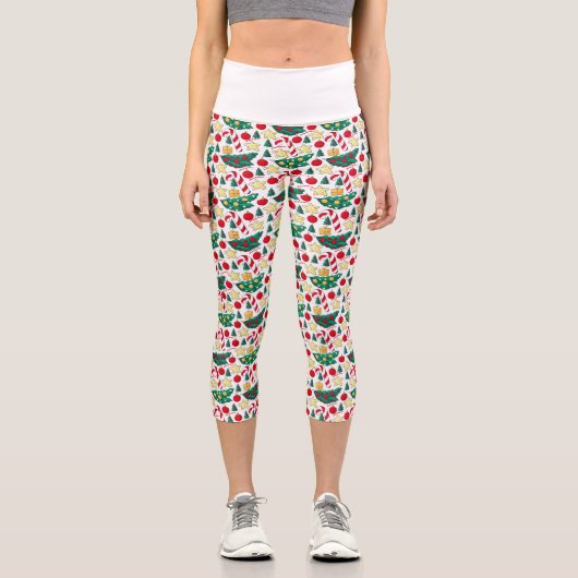 Holiday Pattern High Waisted Capris カプリレギンス (正面)