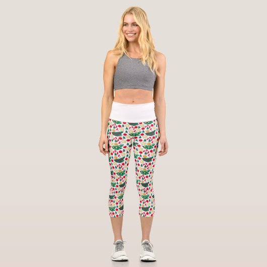 Holiday Pattern High Waisted Capris カプリレギンス (正面)