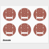 Holiday Pattern Sticker - Red - Set of 6 ラウンドシール (シート)