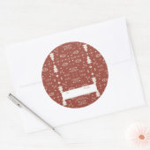 Holiday Pattern Sticker - Red - Set of 6 ラウンドシール (封筒)