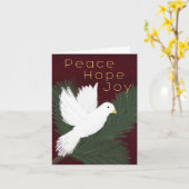 Holiday Peace dove カード (黄色い花)