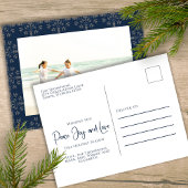 Holiday Peace Joy Love Elegant Snowflakes 1 Photo シーズンポストカード