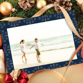 Holiday Peace Joy Love Elegant Snowflakes 1 Photo シーズンポストカード