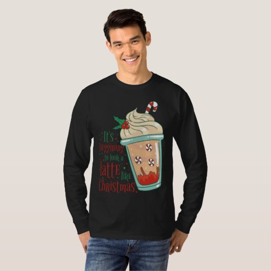 Holiday Peppermint Candy Cane Coffee Graphic Tees Tシャツ (正面フル)