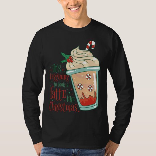 Holiday Peppermint Candy Cane Coffee Graphic Tees Tシャツ (正面)