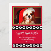 Holiday Personalizableフォトカード – Happy Pawliday シーズンカード (正面/裏面)