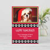 Holiday Personalizableフォトカード – Happy Pawliday シーズンカード (スタンド正面)