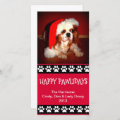Holiday Personalizable Photo Card - Happy Pawliday シーズンカード (正面/裏面)