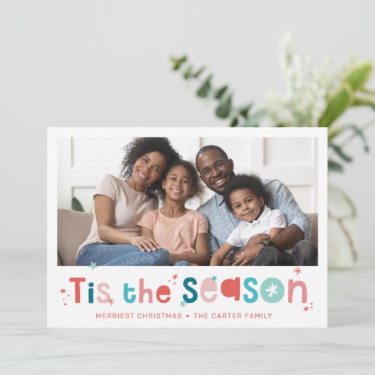 HOLIDAY PHOTOおもしろいクリスマス引用文この季節 シーズンカード (スタンド正面)