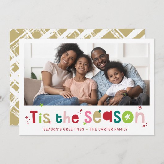HOLIDAY PHOTOおもしろいクリスマス引用文この季節 シーズンカード (正面/裏面)