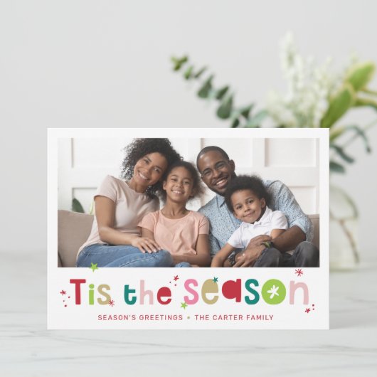HOLIDAY PHOTOおもしろいクリスマス引用文この季節 シーズンカード (スタンド正面)