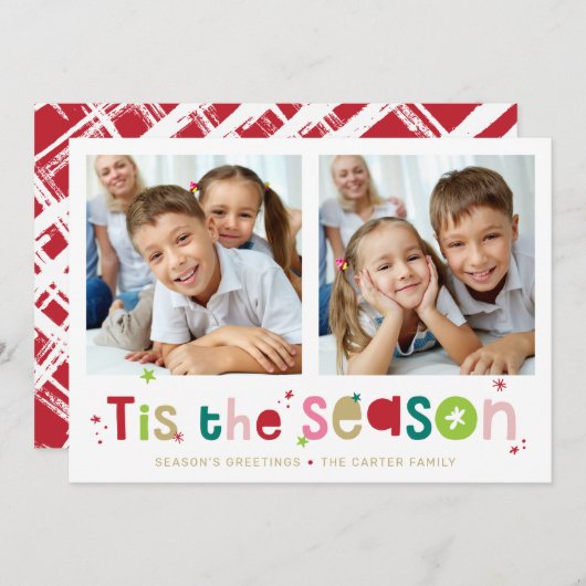 HOLIDAY PHOTOおもしろい引用文このシーズン2写真 シーズンカード (正面/裏面)