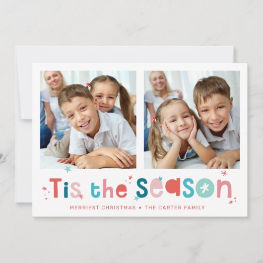 HOLIDAY PHOTOおもしろい引用文このシーズン2写真 シーズンカード (正面)