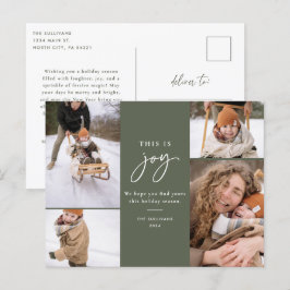 Holiday Photoはがき緑これはいいJoy シーズンポストカード