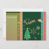 Holiday Photo "Merry Christmas" Santa's Reindeer サンキューカード (正面)