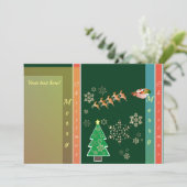 Holiday Photo "Merry Christmas" Santa's Reindeer サンキューカード (スタンド正面)