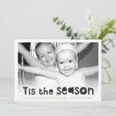 HOLIDAY PHOTO tis the season引用文ブラック金ゴールド シーズンカード (スタンド正面)