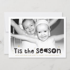 HOLIDAY PHOTO tis the season引用文ブラック金ゴールド シーズンカード