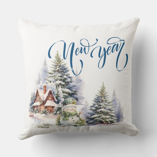 Holiday Photos on New Year's Blueスタイル クッション (裏面)