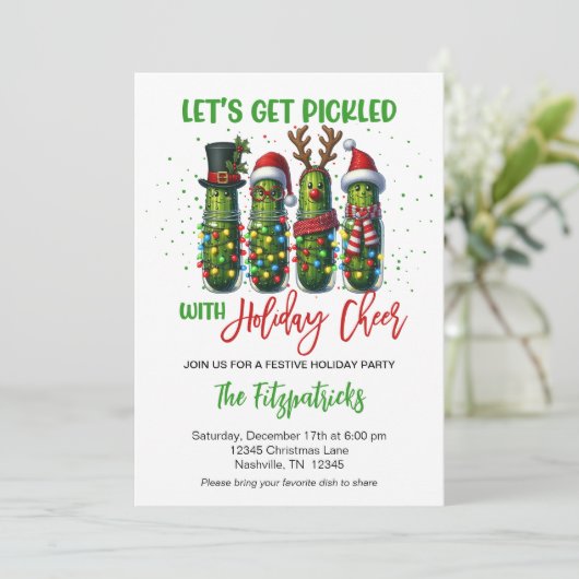 Holiday Pickle Christmas Dinner Party  招待状 (スタンド正面)