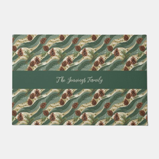 Holiday Pinecone ドアマット (正面)