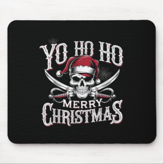 Holiday Pirate Yo Ho Ho Merry Christmas Santa Hat  マウスパッド