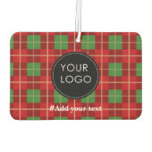 Holiday Plaidへのカスタムビジネスロゴのアップロード カーエアーフレッシュナー (裏面)