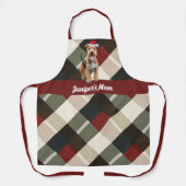 Holiday Plaid Lakeland Terrier Santa Dog Christmas エプロン (正面)