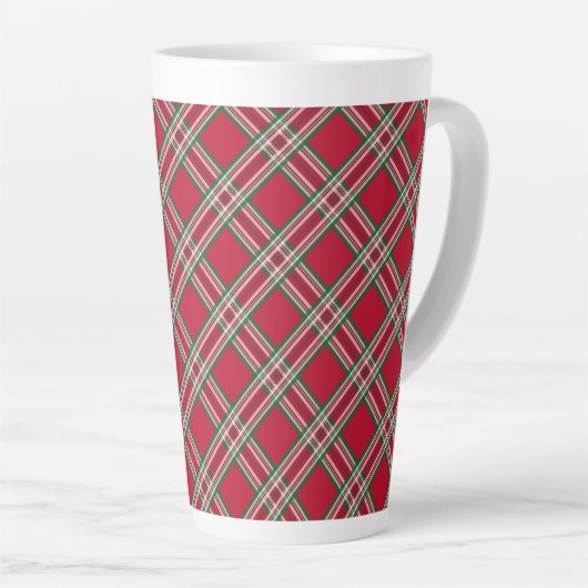 Holiday Plaid Latte Mug カフェラテマグ (右アングル)