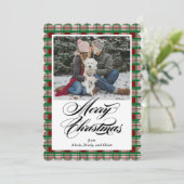 Holiday Plaid Photo Christmas Card シーズンカード (スタンド正面)