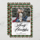 Holiday Plaid Photo Christmas Card シーズンカード (正面/裏面)