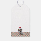 Holiday Plaid Wire Hair Dachshund Dog Christmas ギフトタグ (裏面)