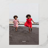 Holiday PoinsettiaとGreeneryの写真 箔シーズンカード (裏面)