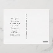 Holiday PoinsettiaとGreeneryの写真 箔シーズンポストカード (裏面)