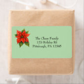 Holiday Poinsettia shipping ラベル (インサイチュ)