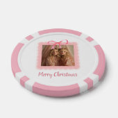 Holiday Poker Chip – Family Photo with Pink Bow ポーカーチップ (シングル)