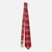Holiday Pomeranian Dog Red Plaid Christmas ネクタイ (裏面)