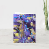 Holiday Purple and Gold Abstract Art ノートカード (裏面)