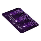 Holiday Purple Christmas Trees Greeting  マグネット (右側)