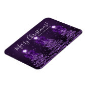 Holiday Purple Christmas Trees Greeting  マグネット (左側)