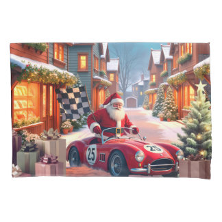 Holiday Racecar Santa 枕カバー