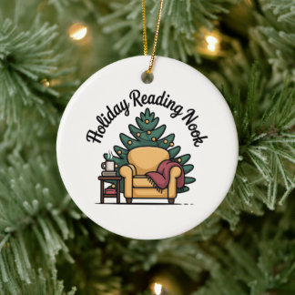 Holiday Reading Nook Tree Keepsake セラミックオーナメント