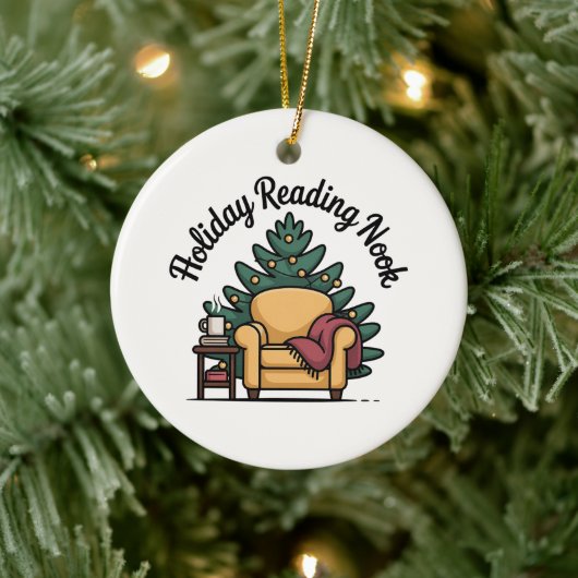 Holiday Reading Nook Tree Keepsake セラミックオーナメント (ツリー)