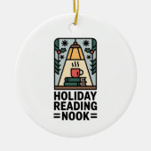 Holiday Reading Nook Tree Keepsake セラミックオーナメント (正面)