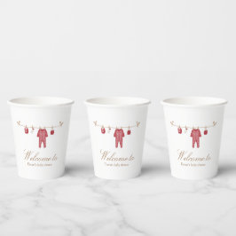 Holiday Red Baby Boy Shower Cups 紙コップ